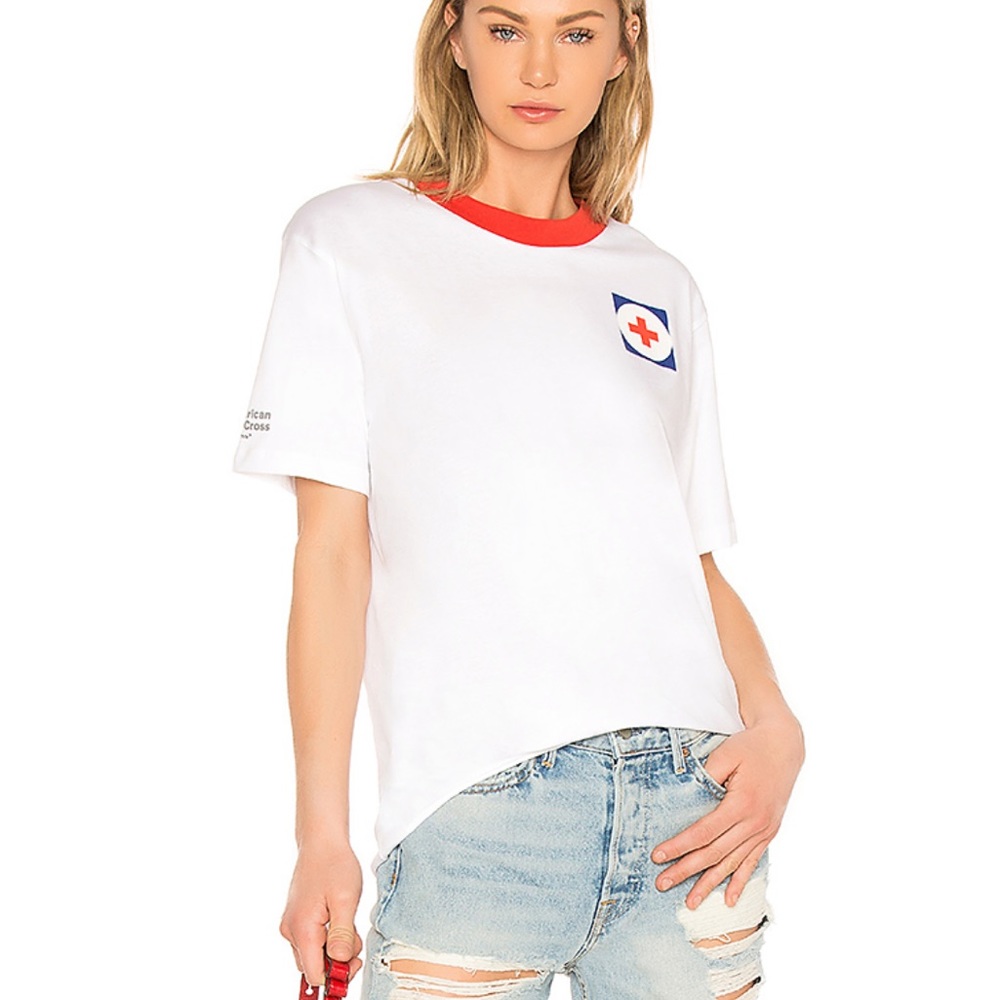 OFF-WHITE Red Cross Oversized Tee